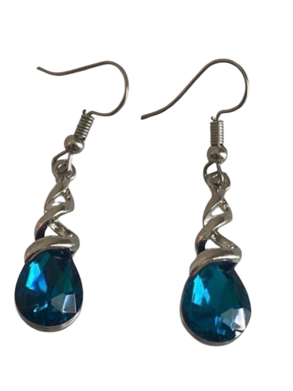 Retro Blue Teardrop Dangle Earrings - Women Jewelry